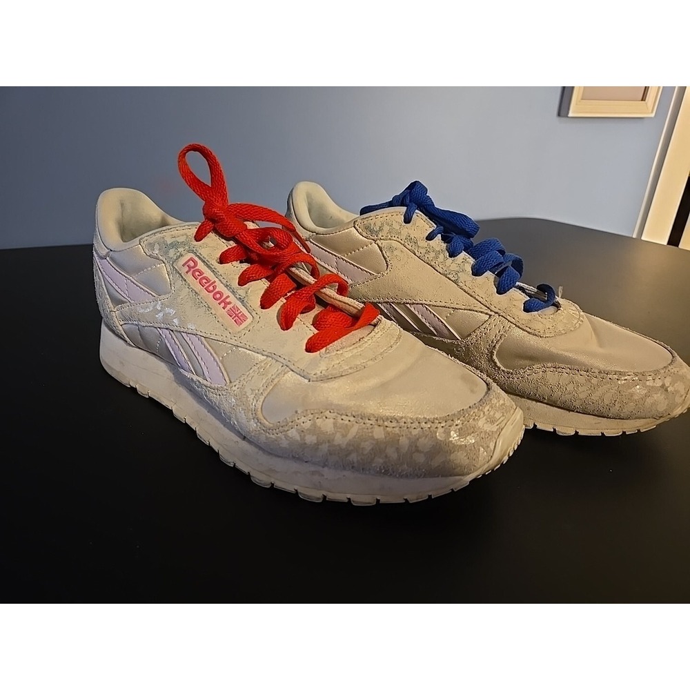 Reebok‎ Classic Leather SP Shoes Womens 7 Alabaster Chalk Quartz Glow Sneakers